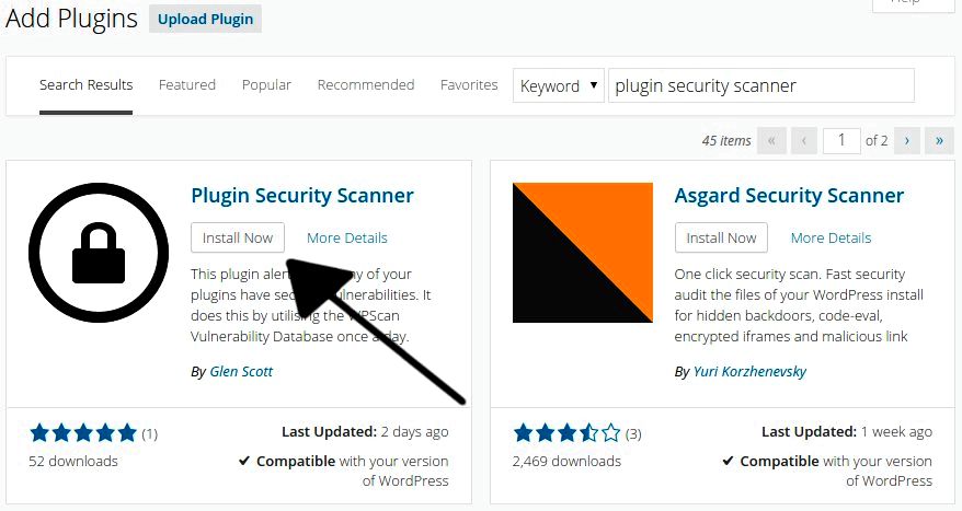 Asgard security scanner — wordpress plugins c99, rst, r57