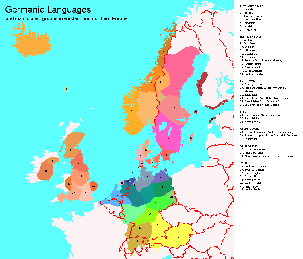 Germanic languages and germanic paganism language that they distributed to